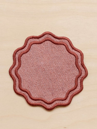 TBCo Cotton coasters in rose (set of 2) at Collagerie