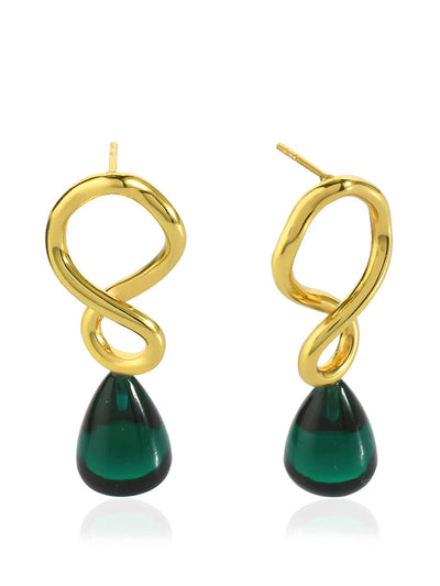 Shyla Jewellery Emerald Corsica earrings at Collagerie