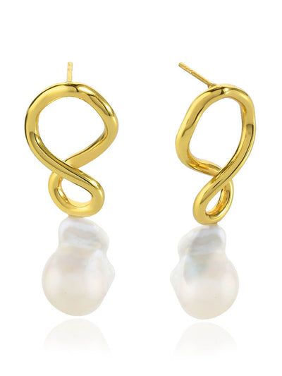 Shyla Jewellery Corsica baroque pearl earrings at Collagerie