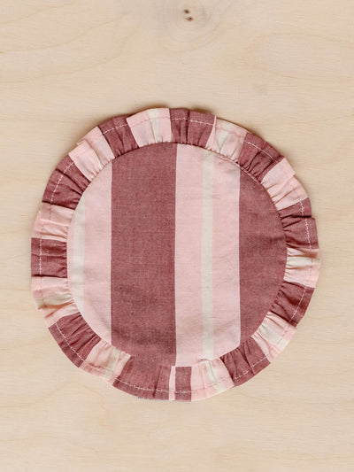 TBCo Cotton coasters in red stripe, set of 2 at Collagerie