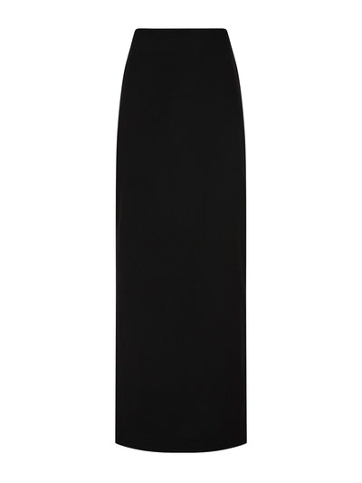 Matteau Black crepe column skirt at Collagerie