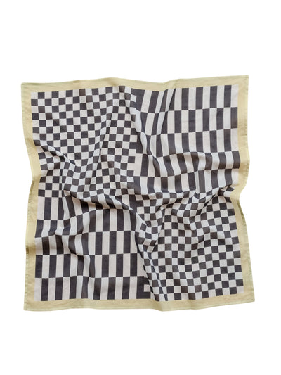 TBCo Black checkerboard cotton scarf at Collagerie