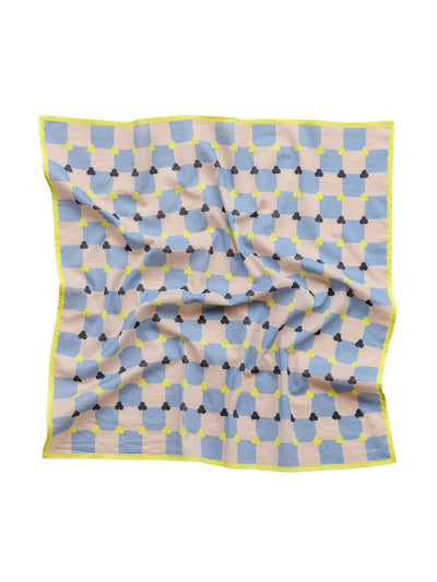 TBCo Blue checkerboard cotton scarf at Collagerie