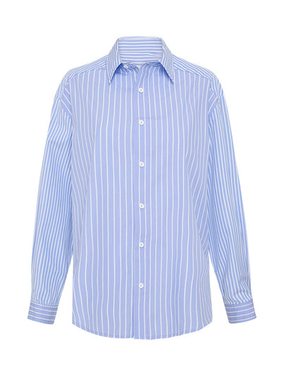 Matteau Sky contrast stripe shirt at Collagerie