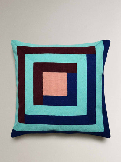 Zara Home x Collagerie Cotton cushion cover with squares at Collagerie