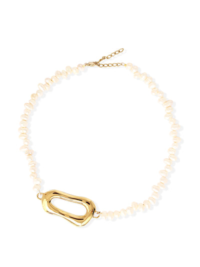 By Alona Gold and pearls Camille necklace at Collagerie