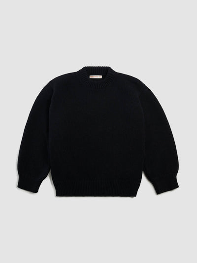&Daughter Black Geelong wool chunky Caragh crewneck at Collagerie