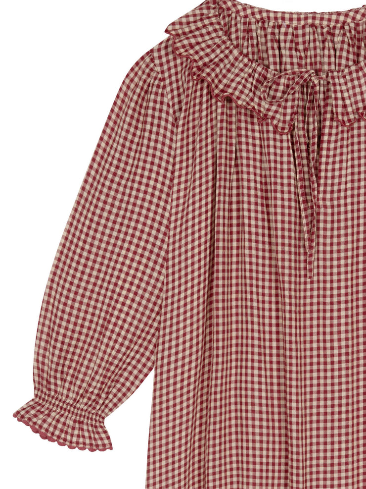 Rust gingham Carey nightdress  If Only If    - Collagerie