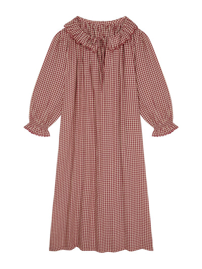 If Only If Rust gingham Carey nightdress at Collagerie