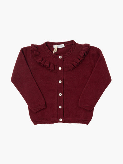 Amaia Rust Carla ruffle cardigan at Collagerie