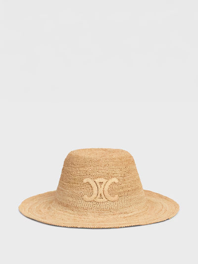 Celine Triomphe hat in raffia at Collagerie