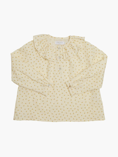 Amaia Mustard print Champs-Elysees blouse at Collagerie