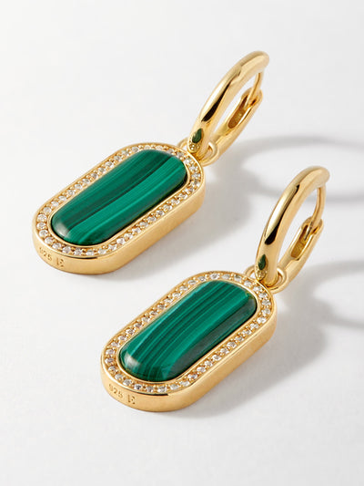 Edge of Ember Charlotte Collins malachite drop earrings at Collagerie