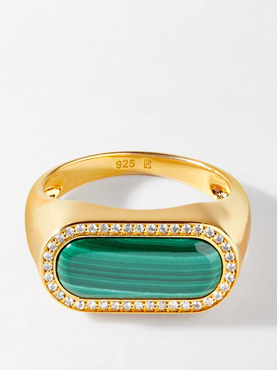 Edge of Ember Malachite statement ring at Collagerie