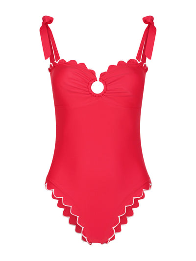 Paper London Florentine swimsuit in cherry scallop at Collagerie
