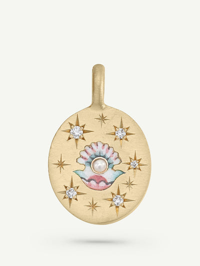 Cece Jewellery Clam and pearl charm at Collagerie