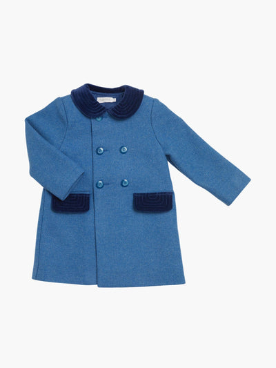 Amaia Blue classic tweed coat at Collagerie