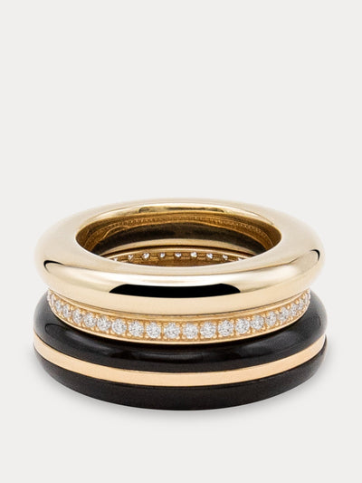 By Pariah Black onyx classic stacking ring at Collagerie