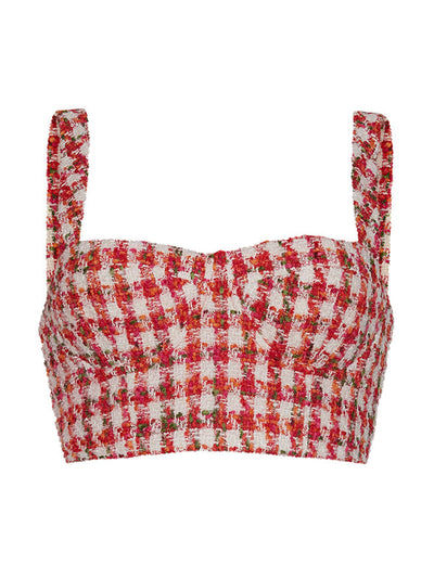 Cara Cara Red ivory boucle Claudine top at Collagerie