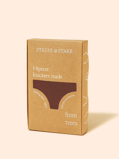 Stripe & Stare Cocoa hipster knicker at Collagerie