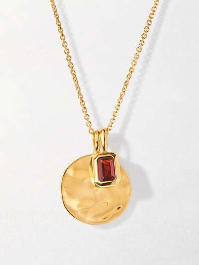 Edge of Ember Coin deco birthstone necklace at Collagerie