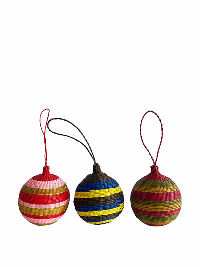 The Colombia Collective Collagerie x The Colombia Collective Raya woven baubles, set of 3 at Collagerie