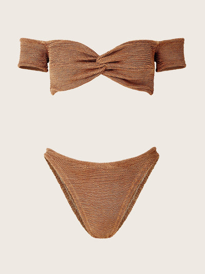 Hunza G Metallic cocoar Brigette bikini at Collagerie