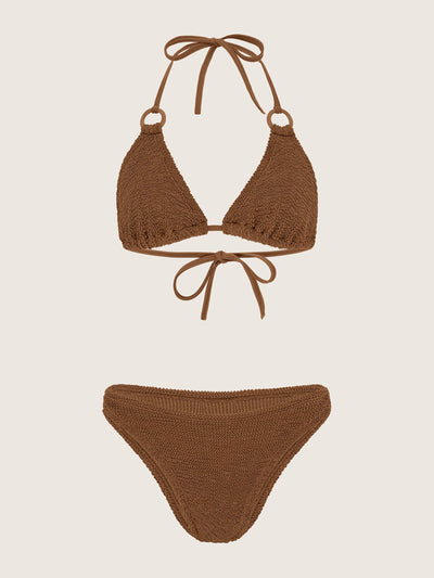 Hunza G Metallic cocoa Eva bikini at Collagerie