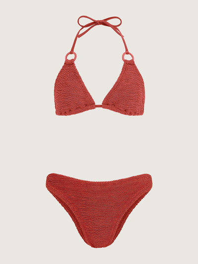 Hunza G Metallic rosewood Eva bikini at Collagerie