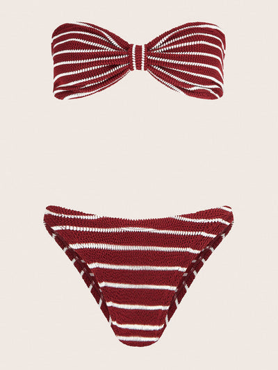 Hunza G Wine and white Jean bikini at Collagerie