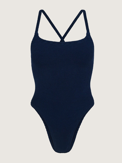 Hunza G Navy Bette swimsuit at Collagerie