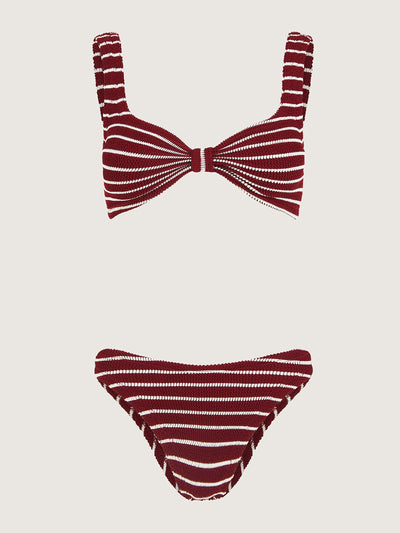 Hunza G Wine and white Bonnie bikini at Collagerie