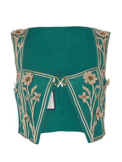 Agua by Agua Bendita Coralina Esmeralda corset at Collagerie