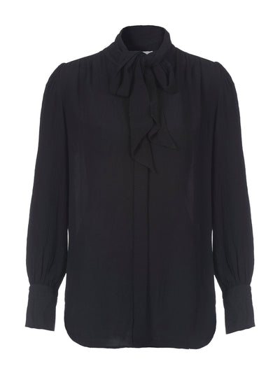 Rae Feather Black crinkle crepe Aurelia blouse at Collagerie