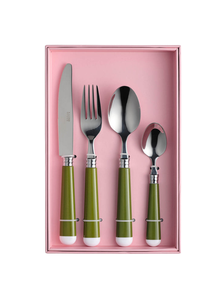 Green and white cutlery set  In the Roundhouse    - Collagerie