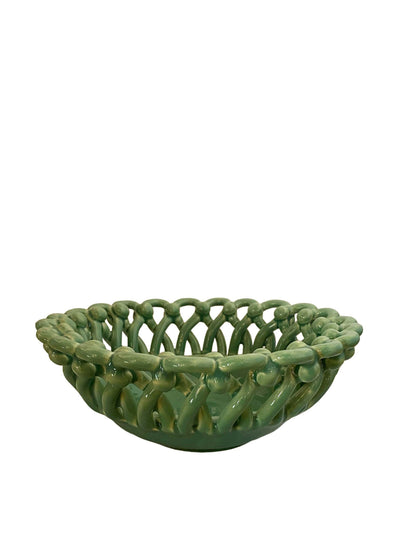 Wicklewood Ceramic basket small green at Collagerie