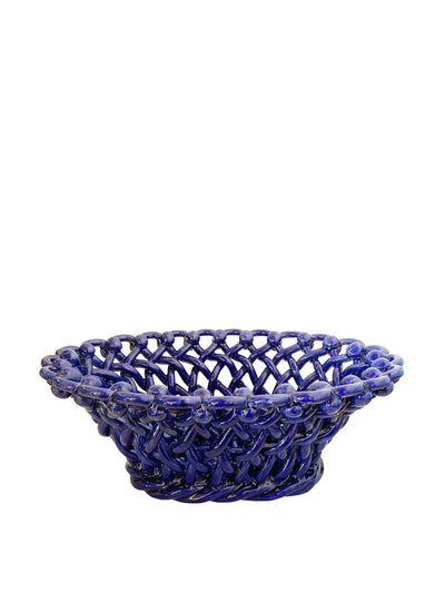 Wicklewood Ceramic basket oval indigo at Collagerie