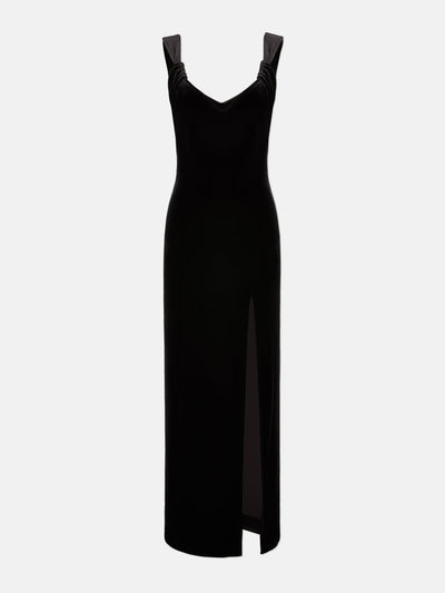 Galvan Black velvet Liza dress at Collagerie