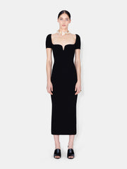 Black knit short sleeve Gaia dress
