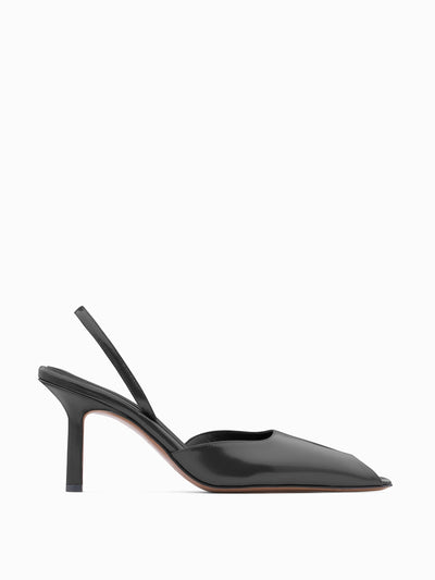 NEOUS Black Dracu peep toe pumps at Collagerie