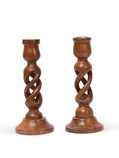 Sharland England Victorian twist candlesticks, set of 2 at Collagerie