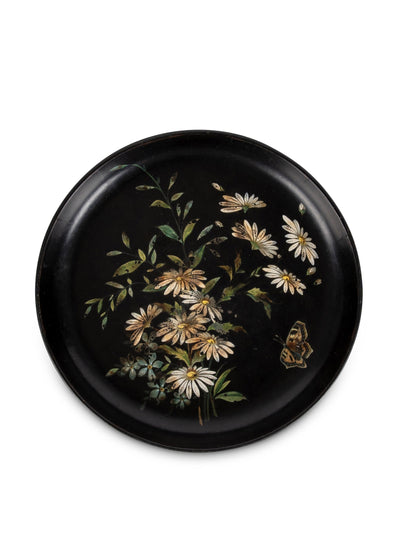 Sharland England Hand-painted Victorian small floral tray at Collagerie