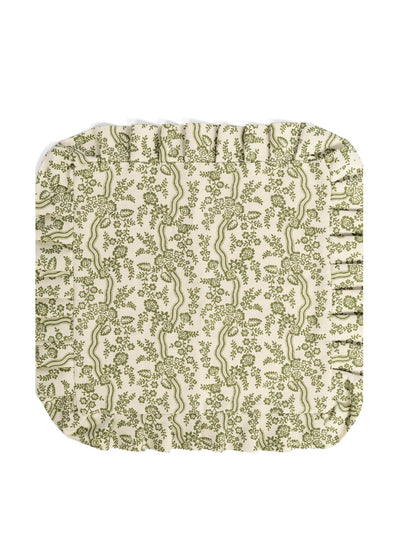 Sharland England Gable print napkins in paddock green, set of 2 at Collagerie