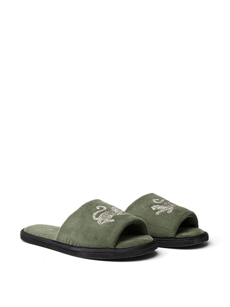 Men’s jag print corduroy slides