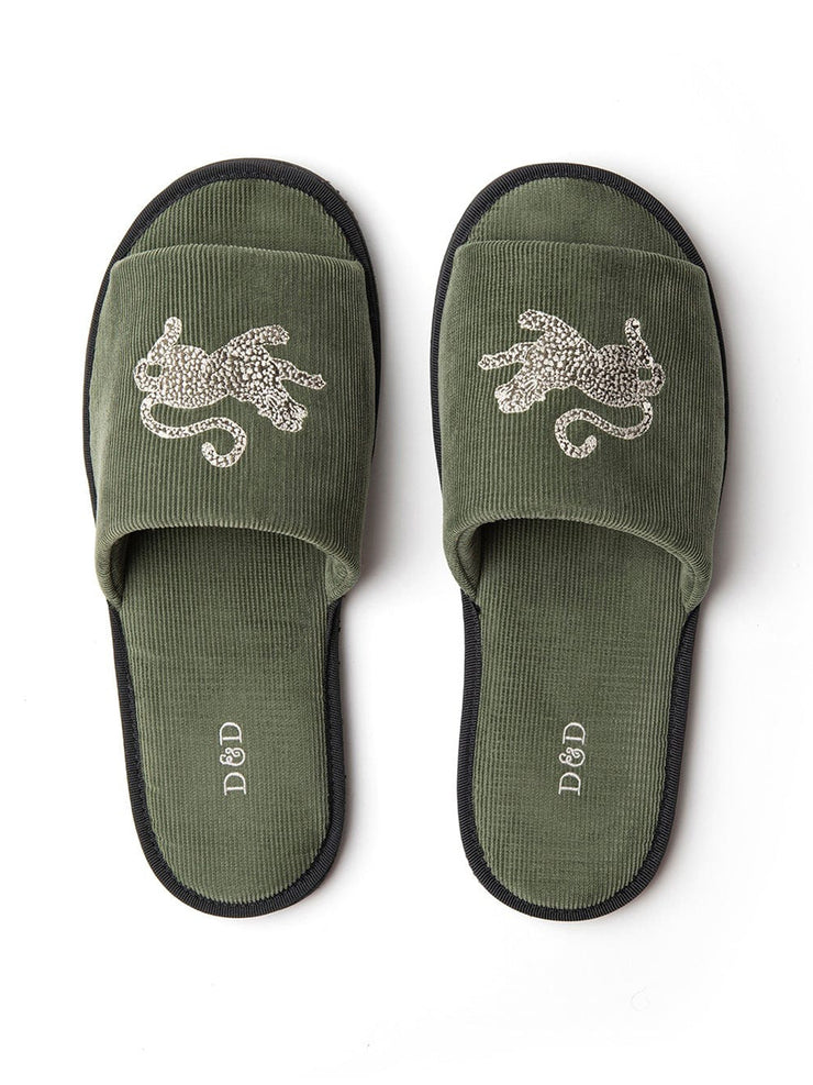 Men’s jag print corduroy slides