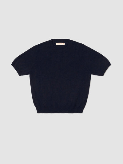 &Daughter Dark navy Emer cashmere t-shirt at Collagerie