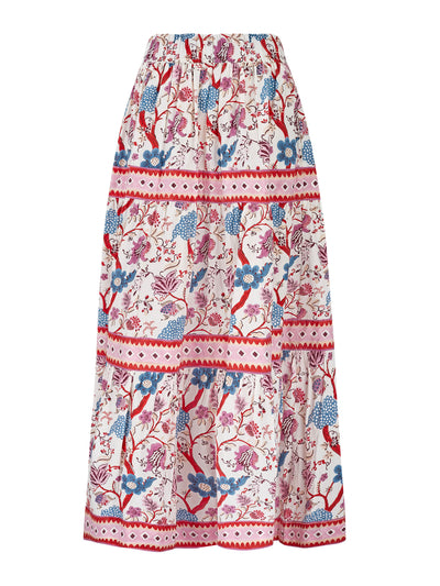 Daydress Red pomegranate maxi skirt at Collagerie