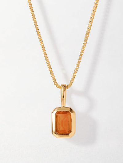 Edge of Ember Deco citrine November birthstone necklace at Collagerie