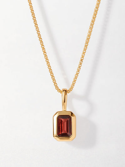 Edge of Ember Deco garnet January birthstone necklace at Collagerie