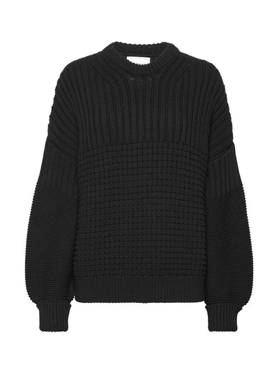 The Knotty Ones Delčia black cotton sweater at Collagerie
